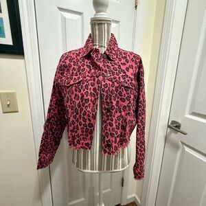 Main Strip Fuchsia Animal Print Jacket NWOT